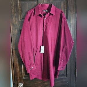 J.Ferrar Men's Dress Shirt - Burgundy